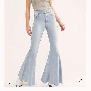 Free People Super High-Rise Lace-Up Flare Jeans